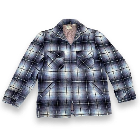 Weather Wise All Virgin Wool Men's Medium M Checkered Hunting Jacket - Picture 1 of 8